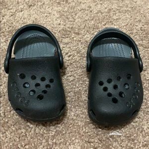 Baby boys crocs size 4- black